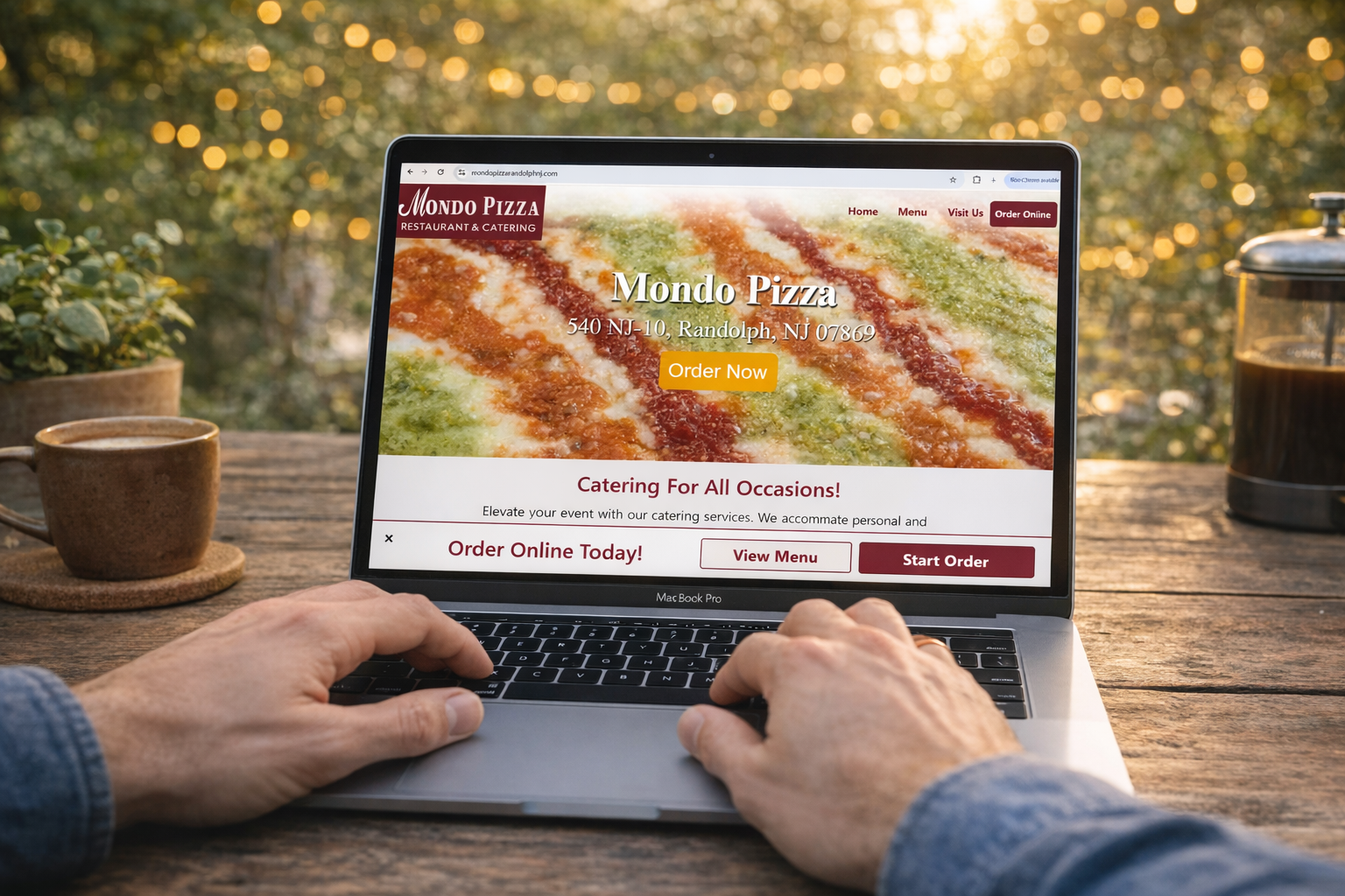 Custom restaurant website